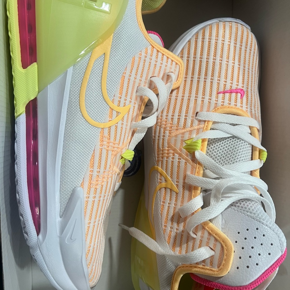 Nike Women's sz 11 Sneakers LeBron Witness - White, Yellow, Pink